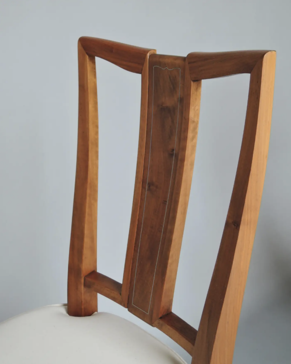 Set of 8 Fine French Art Deco Walnut Chairs by Dominique (6 Side and 2 Arm) - Image 13